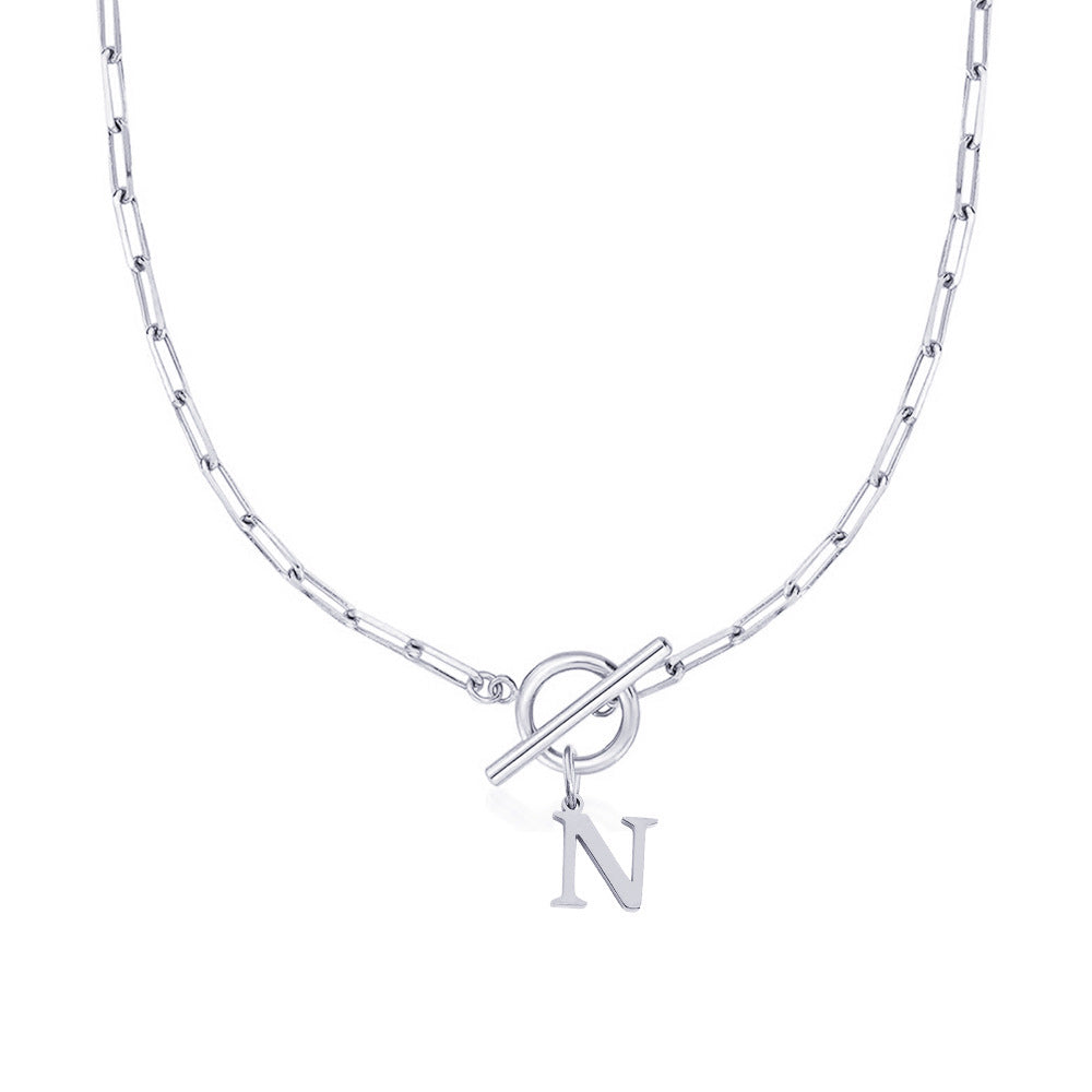 Collier initiale cercle et cadenas