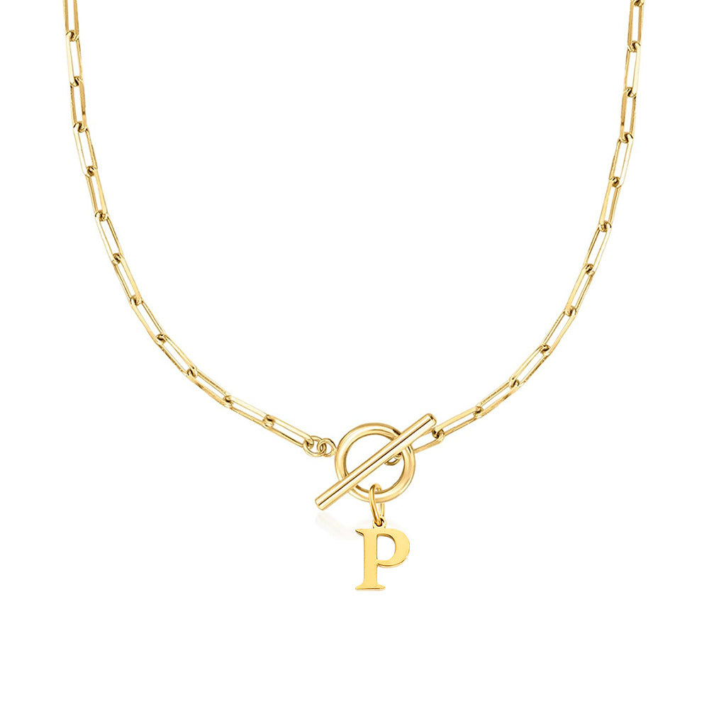 Collier initiale cercle et cadenas