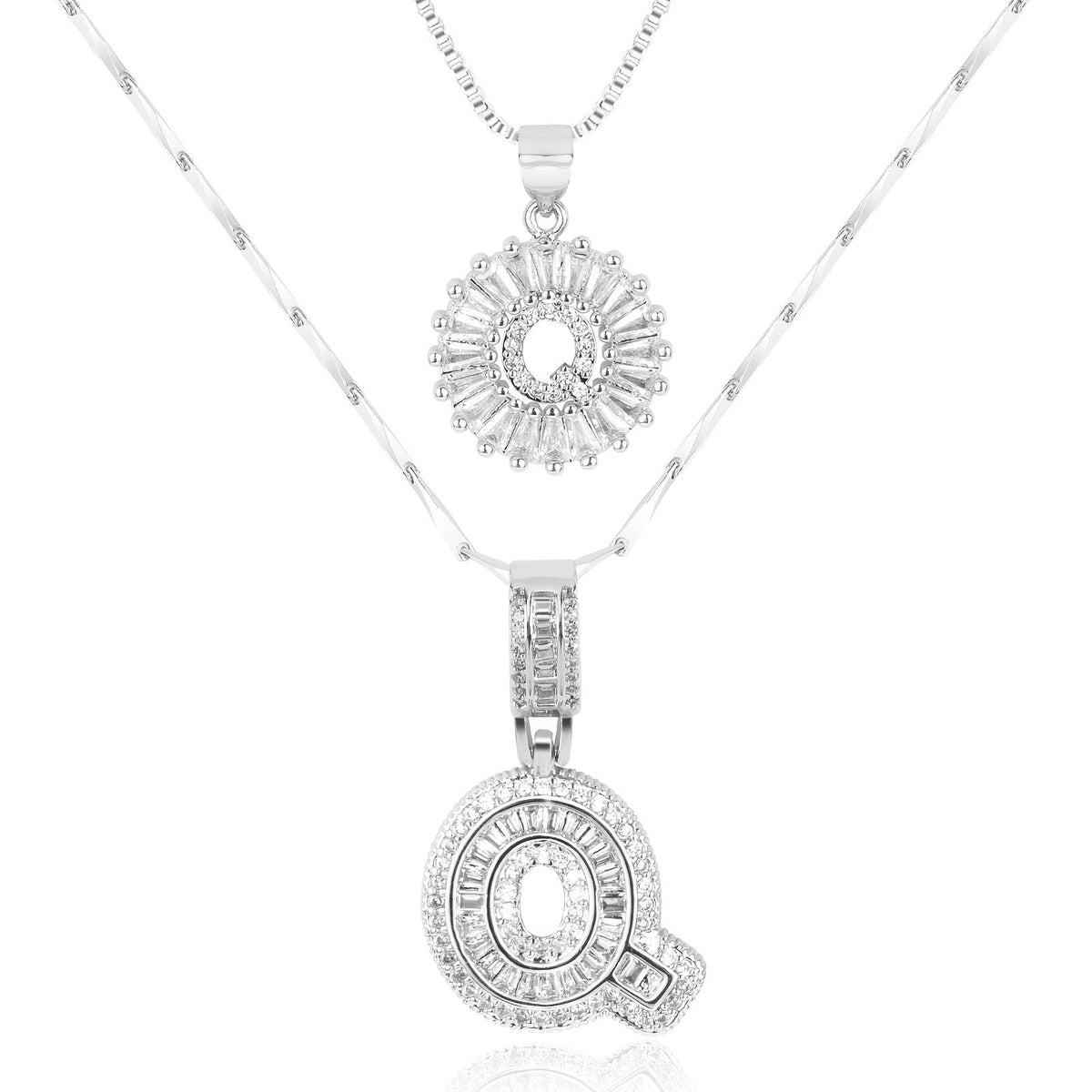 Collier initiale diamant doré