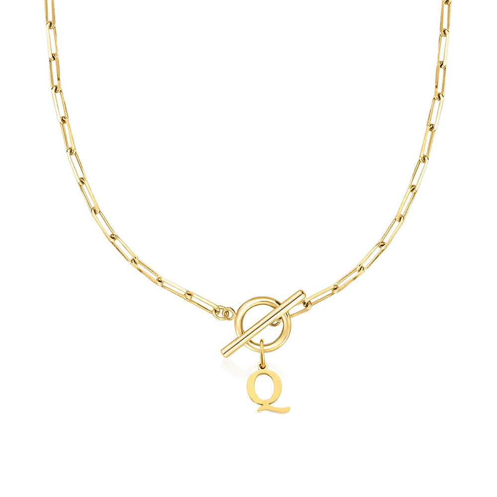Collier initiale cercle et cadenas