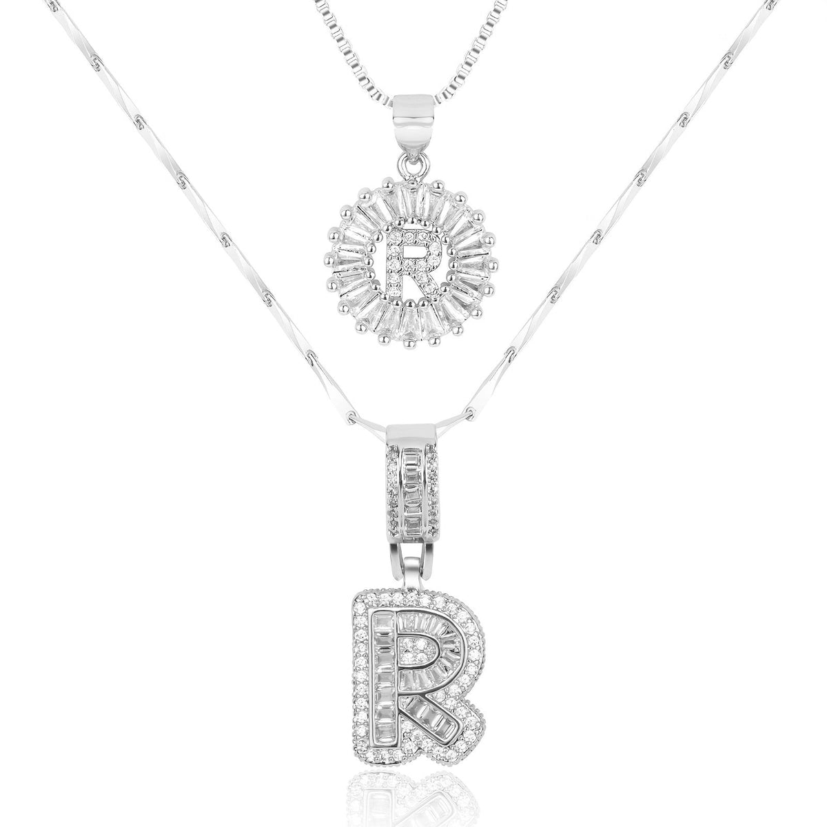 Collier initiale diamant doré