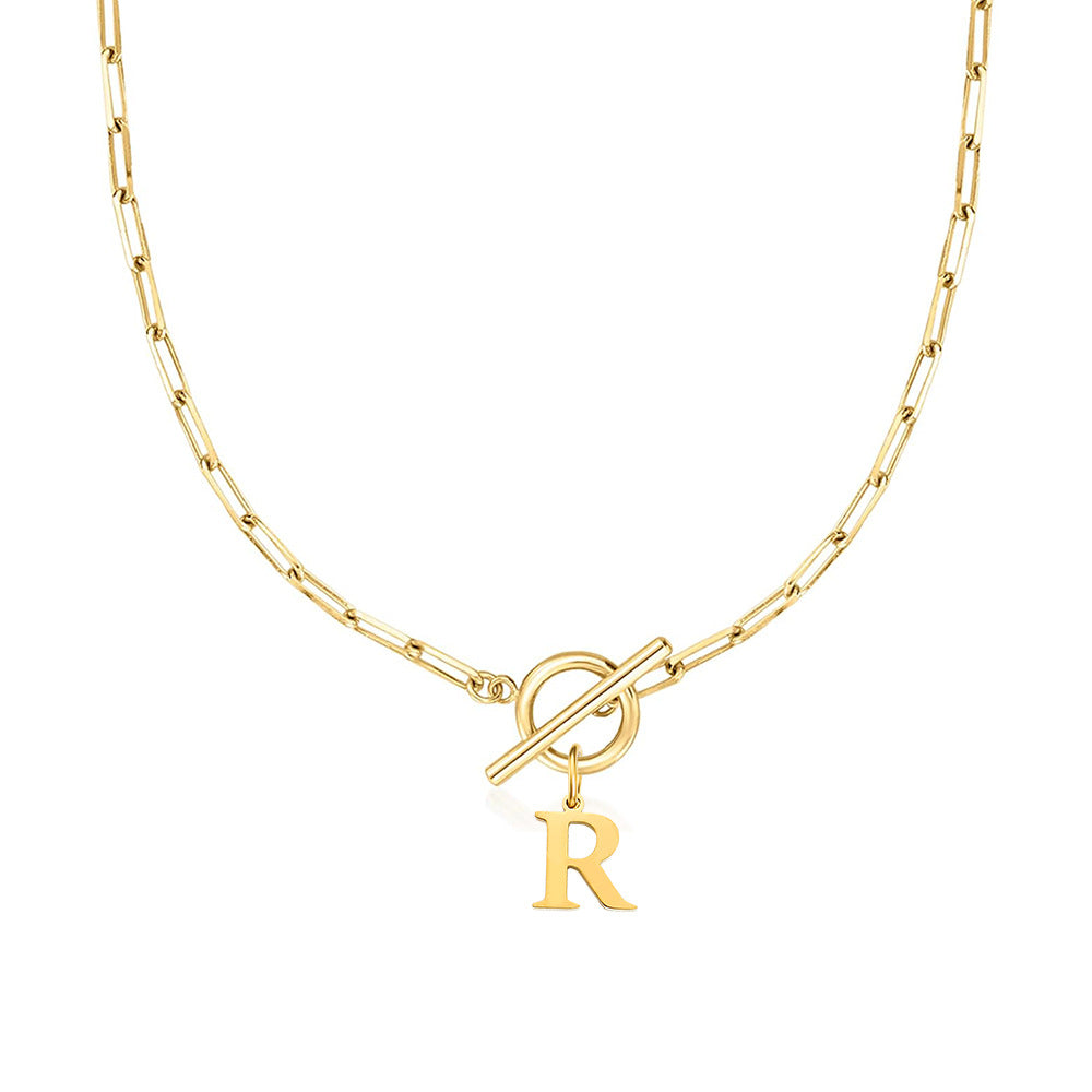 Collier initiale cercle et cadenas