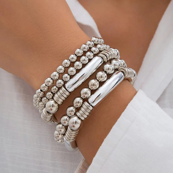 Set 5 bracelets de perles à superposer