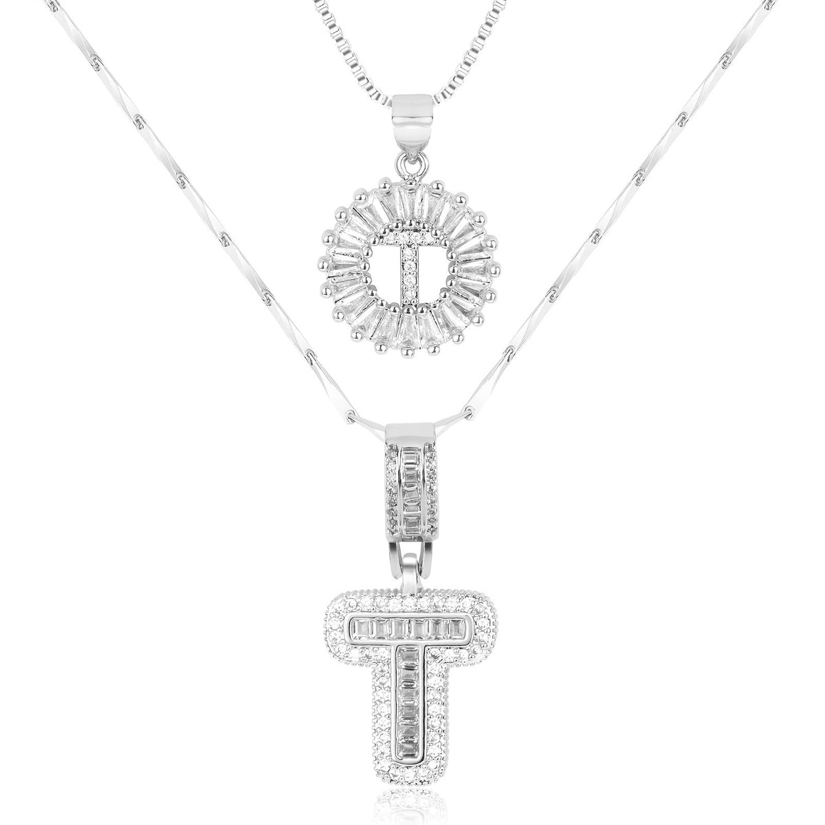 Collier initiale diamant doré