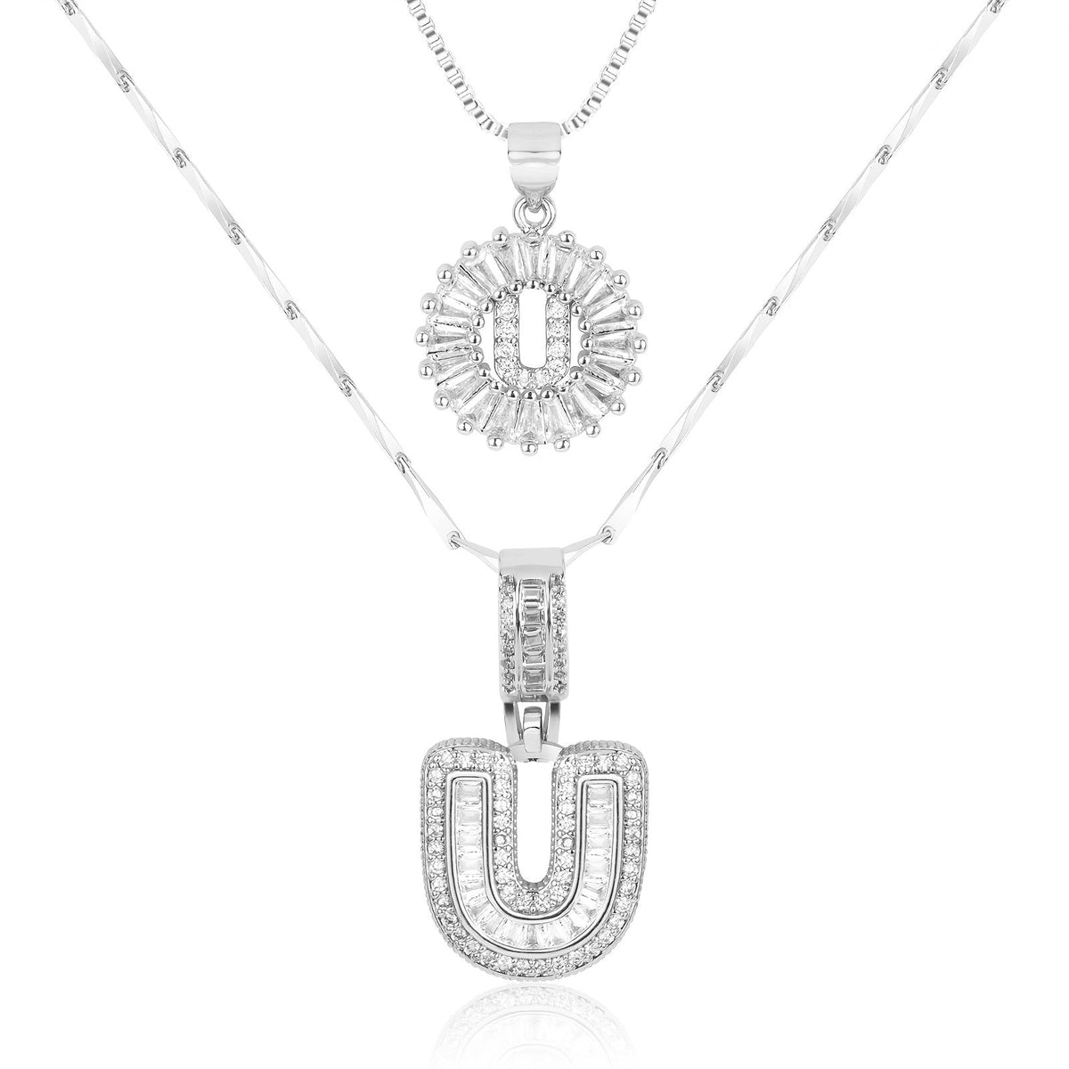 Collier initiale diamant doré