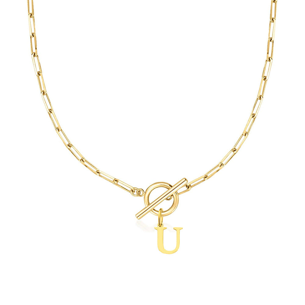 Collier initiale cercle et cadenas
