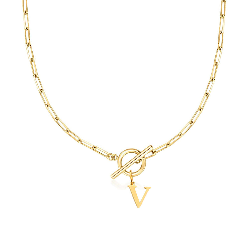 Collier initiale cercle et cadenas