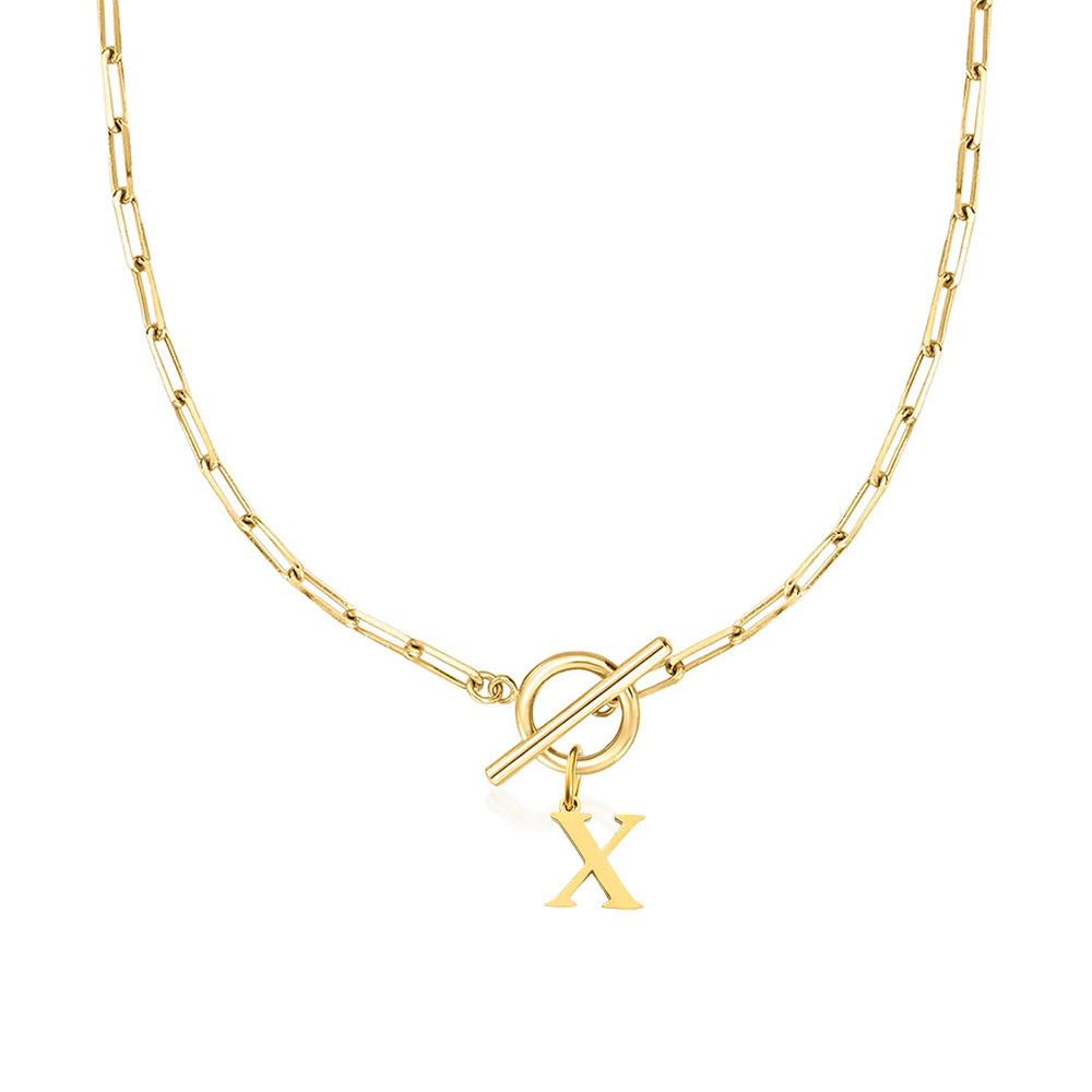 Collier initiale cercle et cadenas