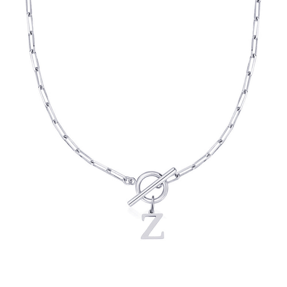 Collier initiale cercle et cadenas