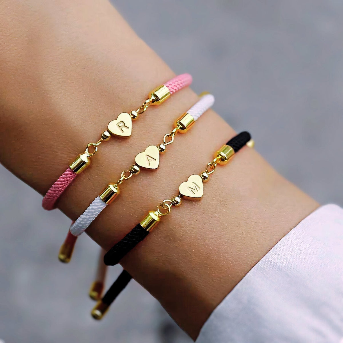 Bracelet cœur initiale personnalisé