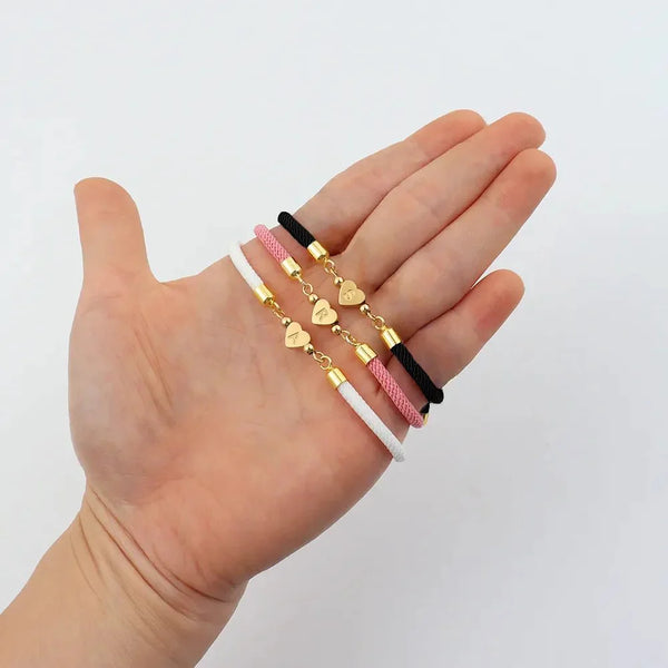 Bracelet cœur initiale personnalisé