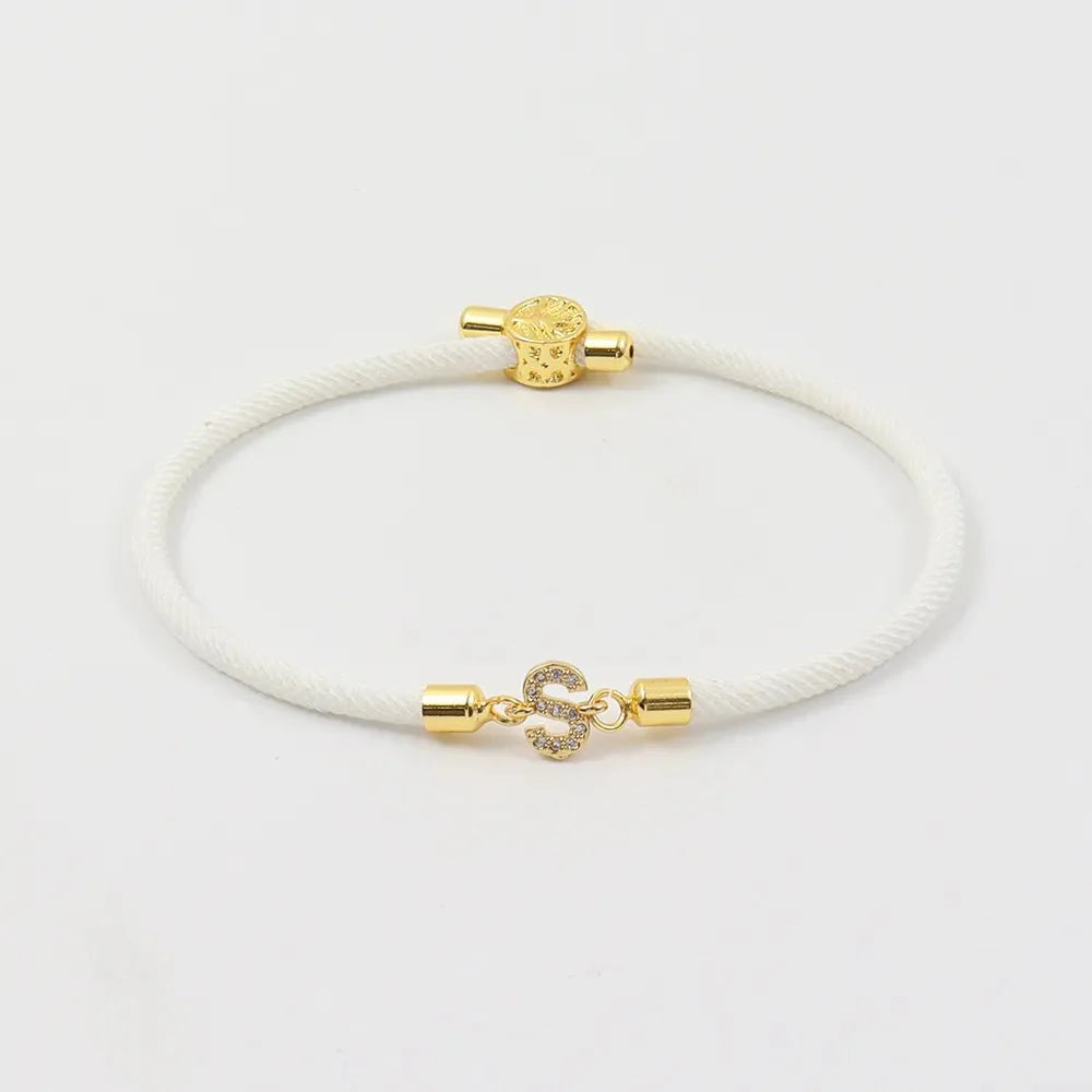 Bracelet cordon initiale ajustable