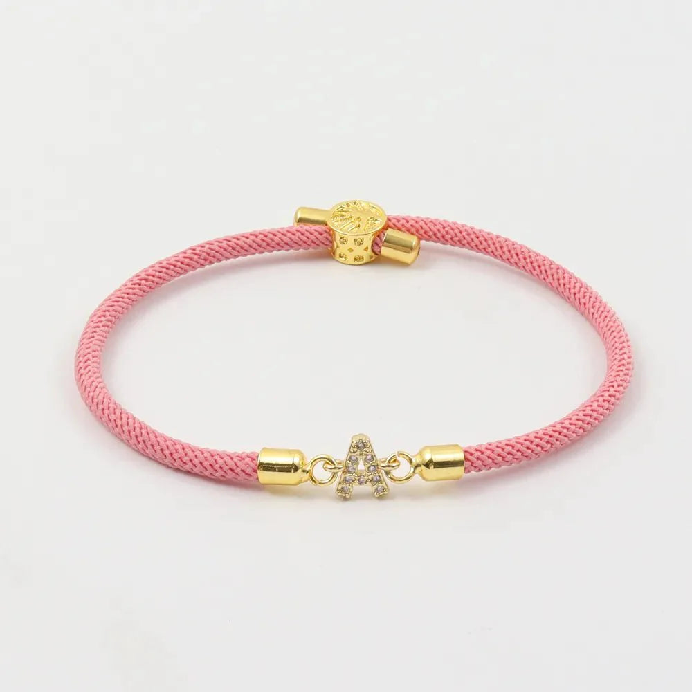 Bracelet cordon initiale ajustable