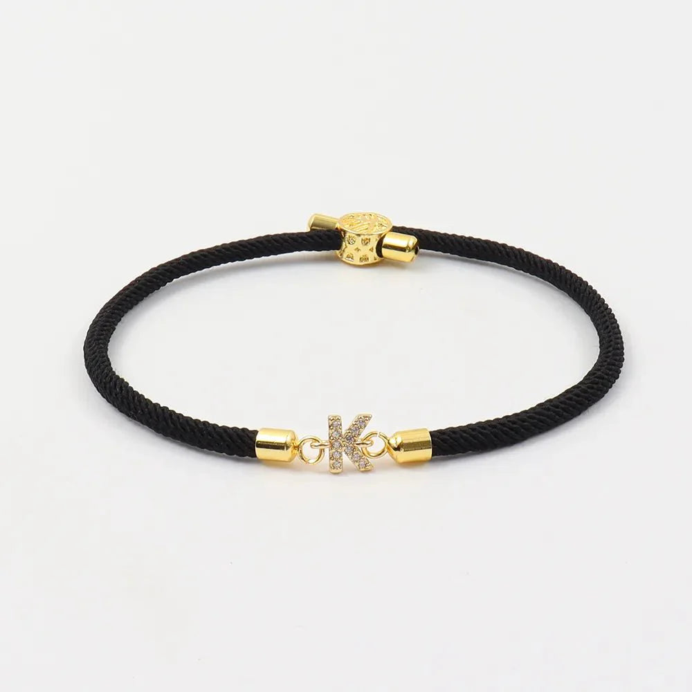 Bracelet cordon initiale ajustable