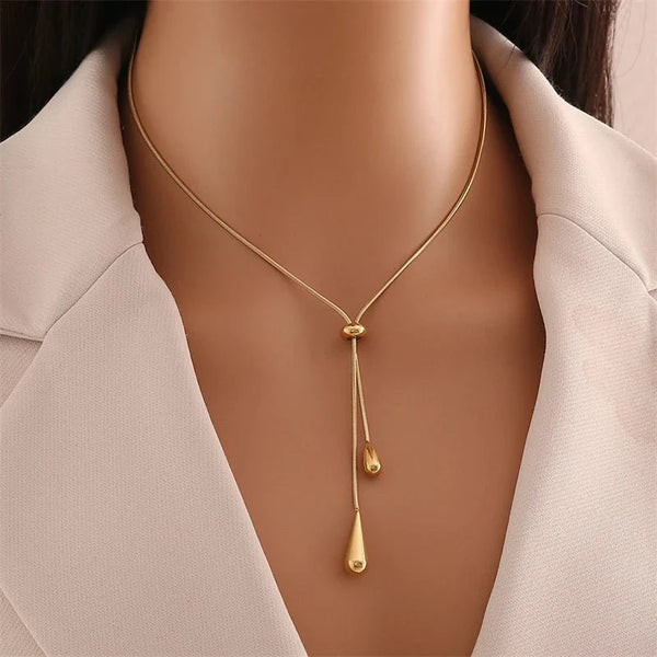 Ensemble collier lariat et boucles d'oreilles