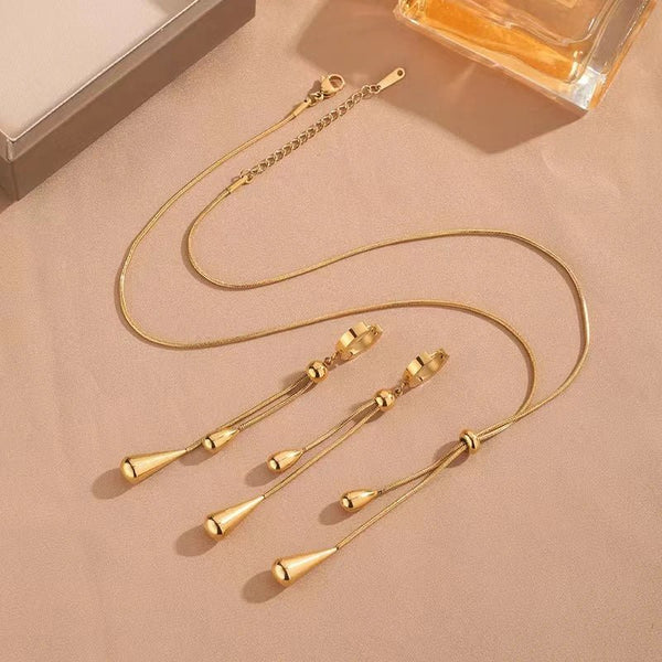 Ensemble collier lariat et boucles d'oreilles