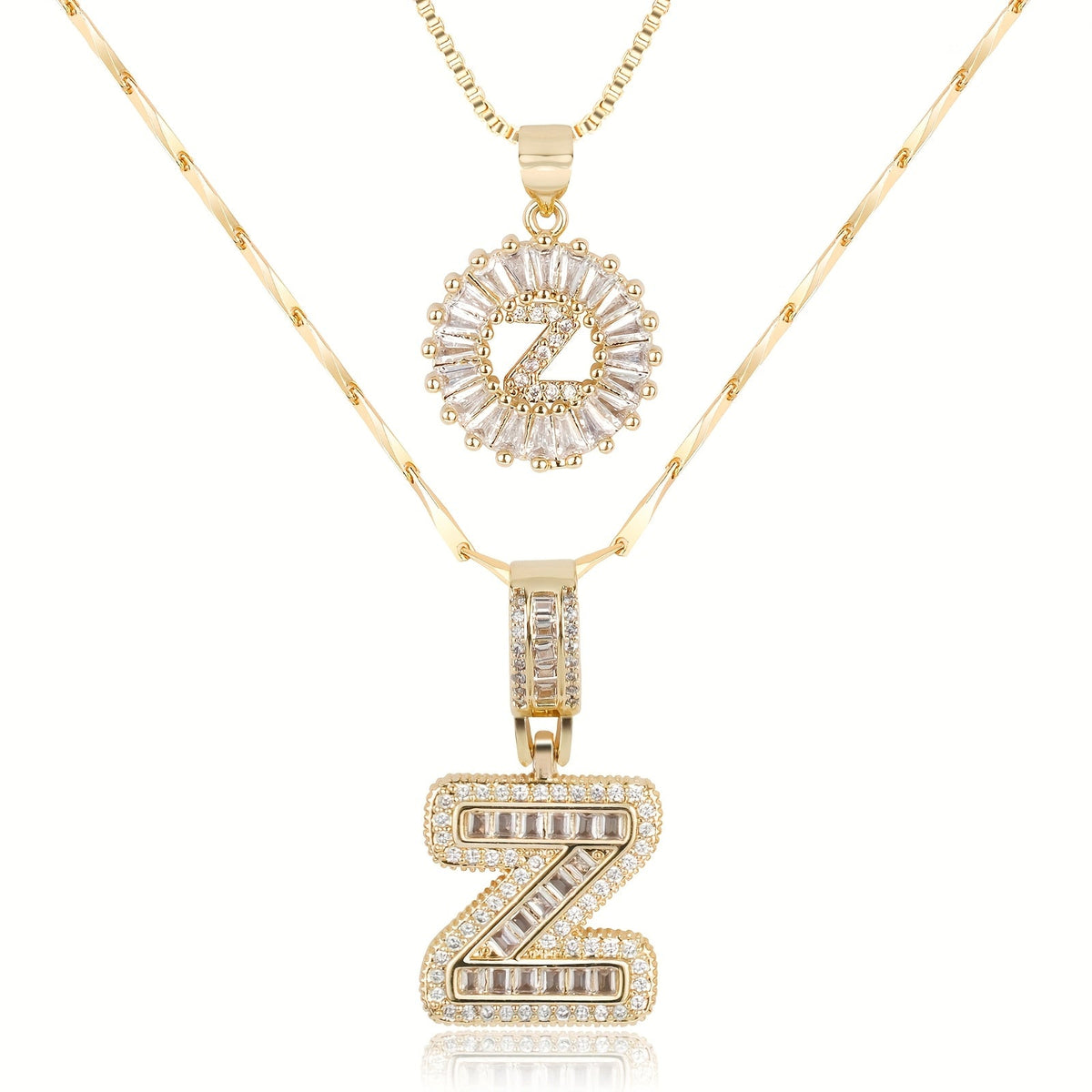 Collier initiale diamant doré