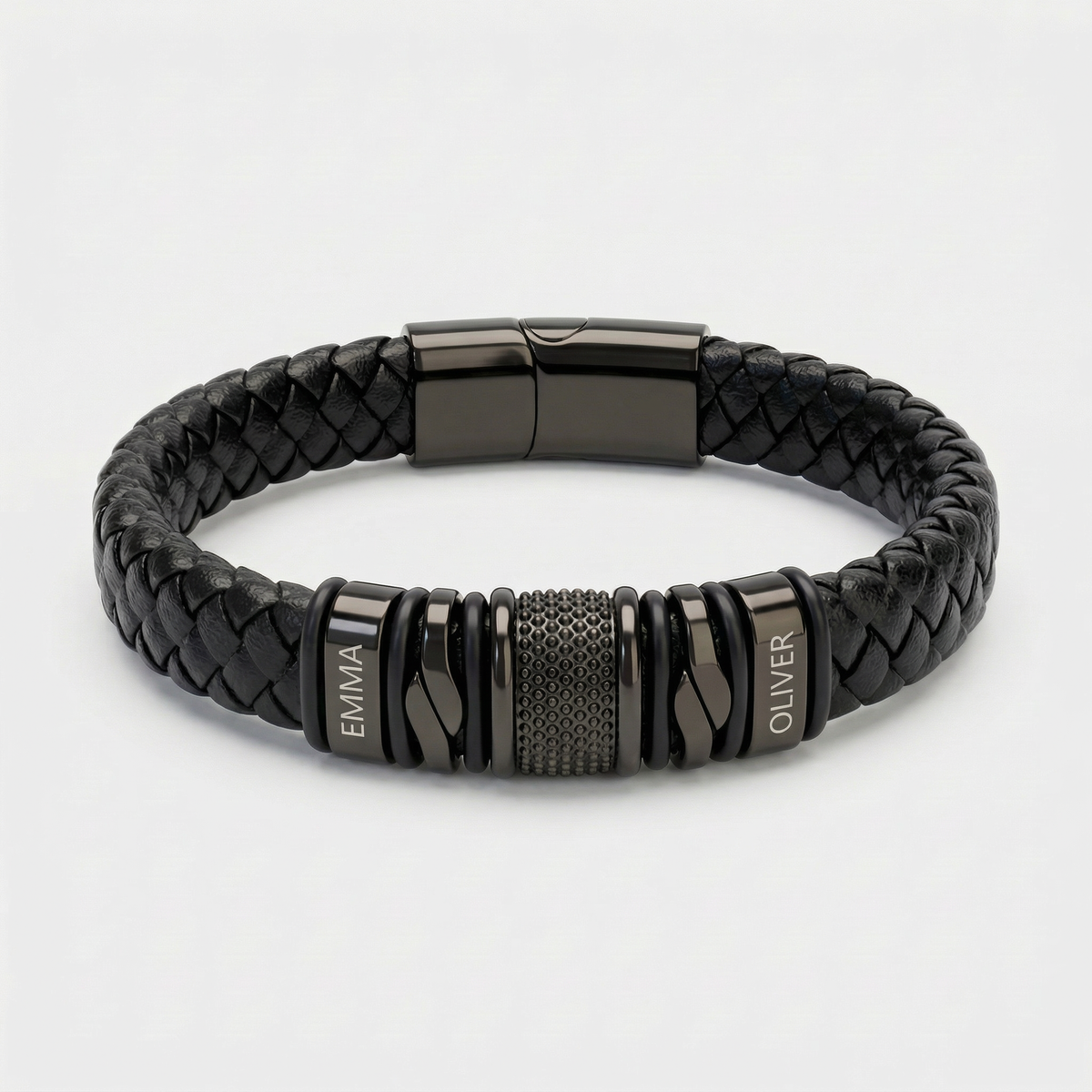 Bracelet acier noir personnalisé