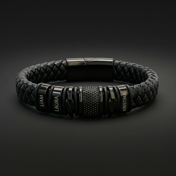 Bracelet acier noir personnalisé