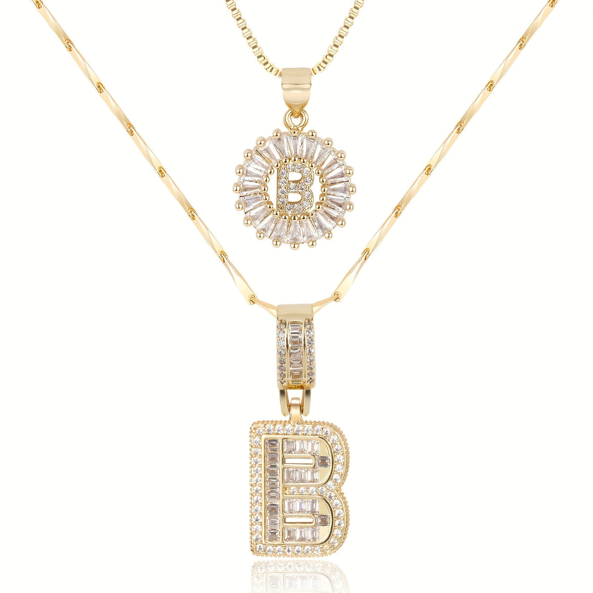 Collier initiale diamant doré