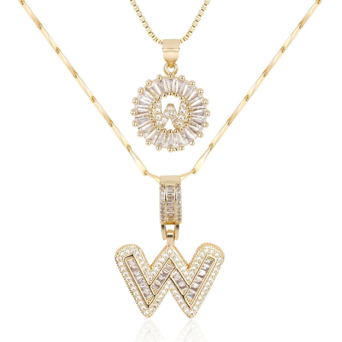 Collier initiale diamant doré
