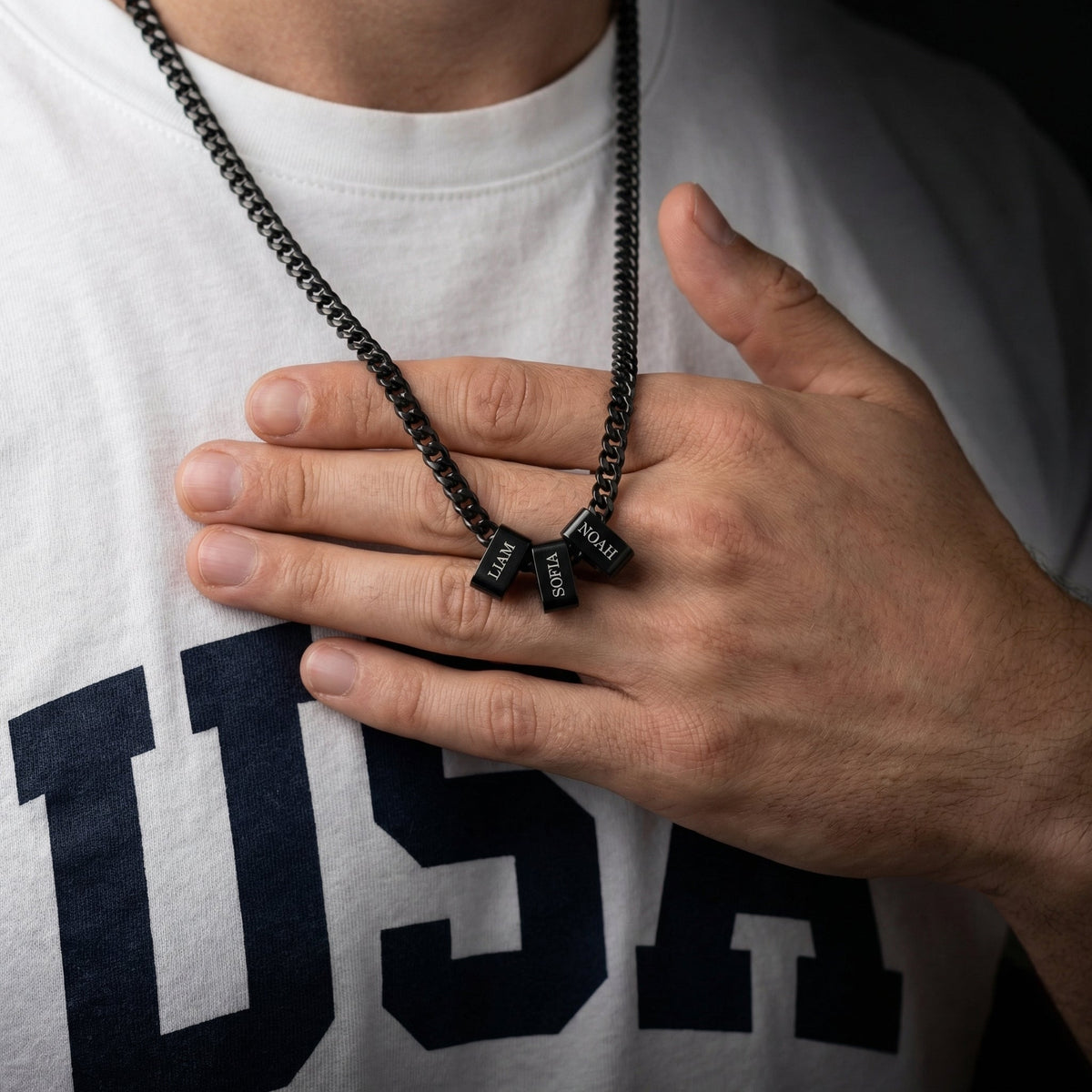 Collier acier gravé personnalisé