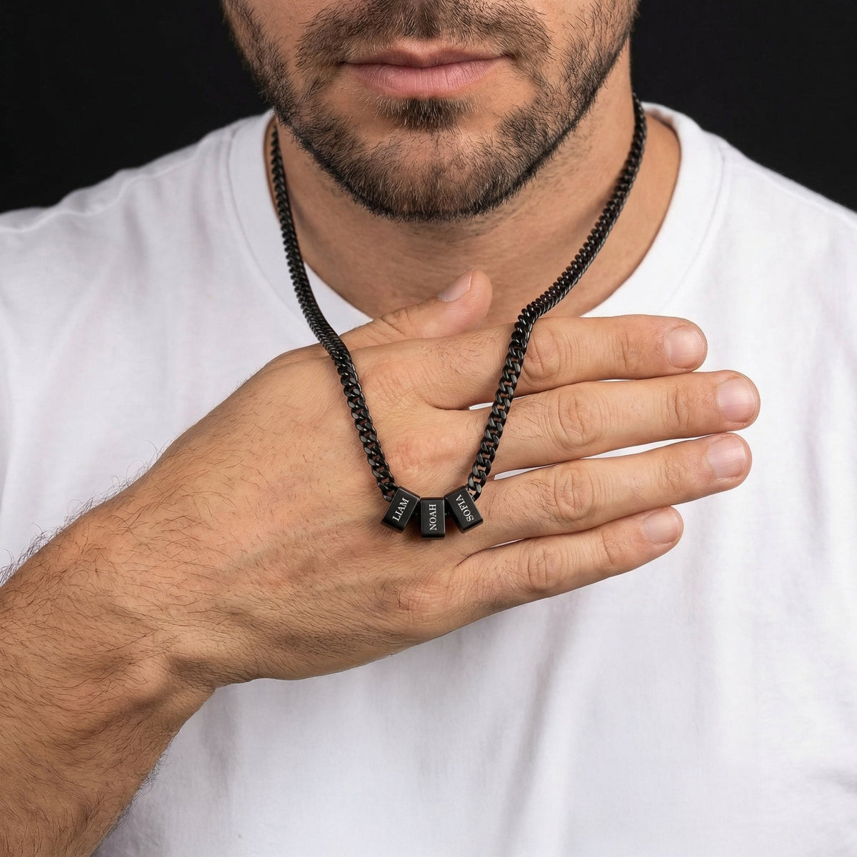 Collier acier gravé personnalisé