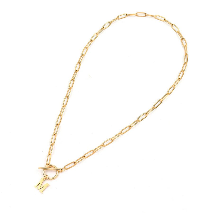 Collier initiale cercle et cadenas