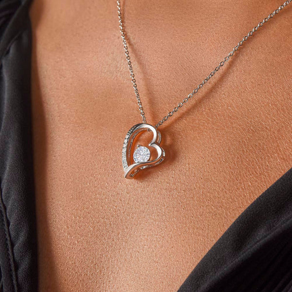 Flamme d’Ange | Collier en or blanc 14 carats - Avec un ange en verre - À ma chérie