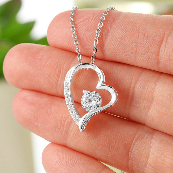 Flamme d’Ange | Collier en or blanc 14 carats - Avec un ange en verre - À ma chérie